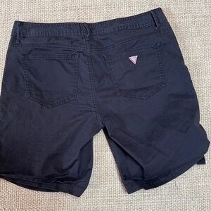 Guess Y2K Vintage Womens Bermuda Shorts Black Size 29 Retro Logo